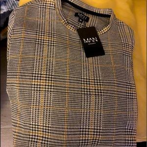 BOOHOOMAN Hounstooth Check T-Shirt *NEW*